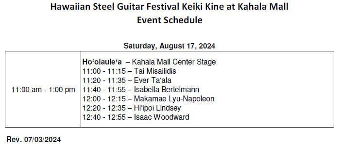 2024 Event Schedule